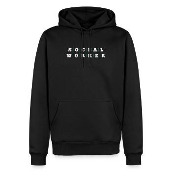 Travailleur social - Sweat à capuche Premium bio Homme - noir - Devant - Nico (187cm)