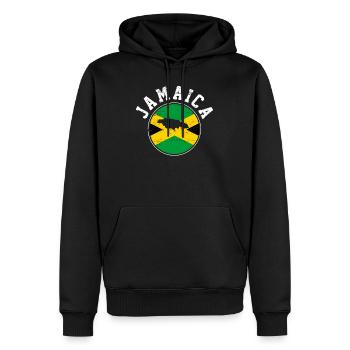 Jamaika - Männer Premium Bio Hoodie - Schwarz - Vorne - Nico (187cm)