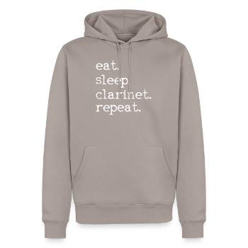 Klarinette - Männer Premium Bio Hoodie - Taupe - Vorne - Nico (187cm)