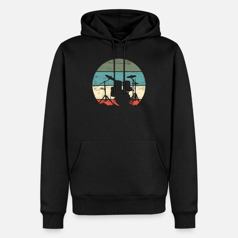 Batteur de batterie - Sweat à capuche Premium bio Homme - noir