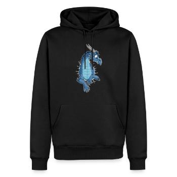 STUCK Blue Dragon (avant) - Sweat à capuche Premium bio Homme - noir - Devant - Nico (187cm)