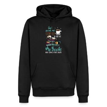 Juste pour moi le café, donne-moi mes livres drôle - Sweat à capuche Premium bio Homme - noir - Devant - Nico (187cm)