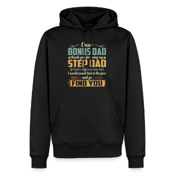 Dear Bonus Dad Thank You For Being My Step Dad - Männer Premium Bio Hoodie - Schwarz - Vorne - Nico (187cm)