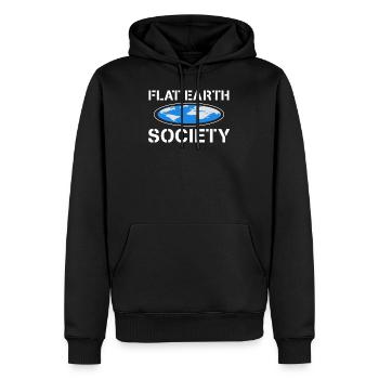Flat Earth Society - Sweat à capuche Premium bio Homme - noir - Devant - Nico (187cm)
