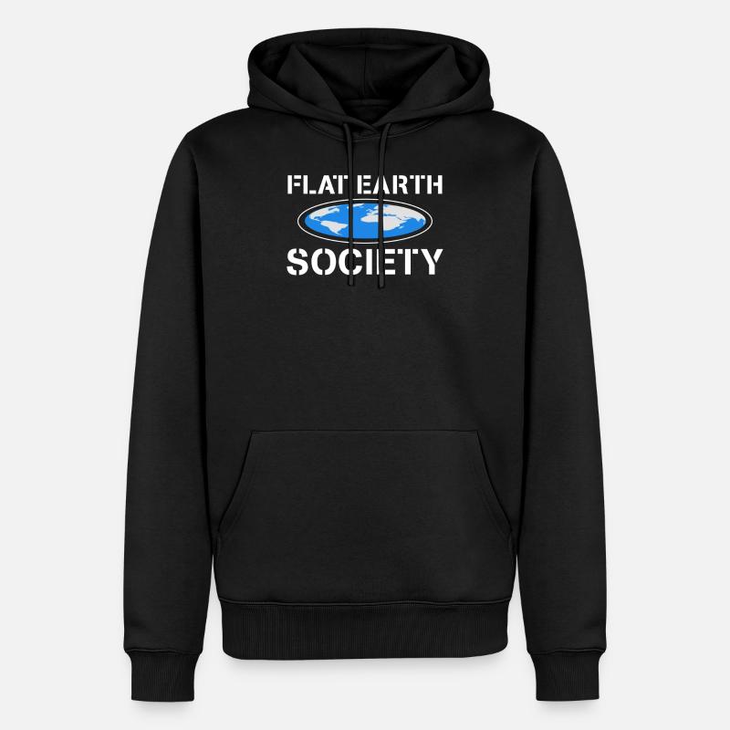 Flat Earth Society - Sweat à capuche Premium bio Homme - noir