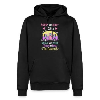 Camping Tentes Camping Camping - Sweat à capuche Premium bio Homme - noir - Devant - Nico (187cm)