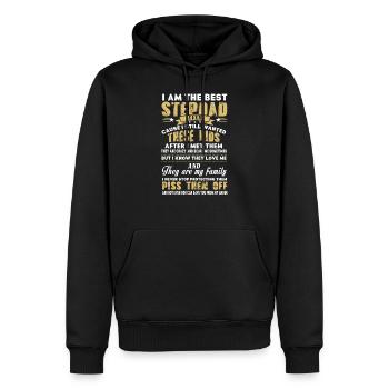 Bonus Dad Best Stepdad Ever T Shirt - Männer Premium Bio Hoodie - Schwarz - Vorne - Nico (187cm)