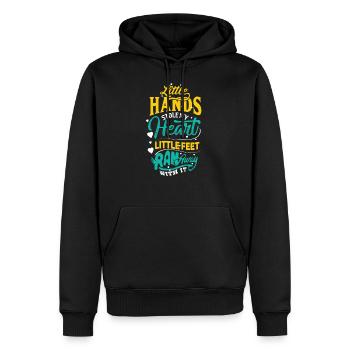 Lustiger Schriftzug für werdende Eltern - Männer Premium Bio Hoodie - Schwarz - Vorne - Nico (187cm)