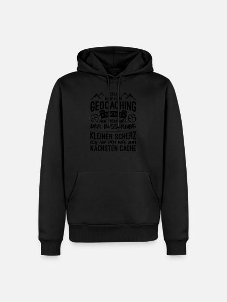 Geocaching Suchti Geocacher GPS Geocachen Cache - Männer Premium Bio Hoodie - Schwarz