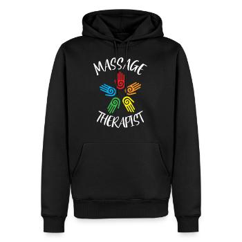 Massage Therapie Hand - Männer Premium Bio Hoodie - Schwarz - Vorne - Nico (187cm)