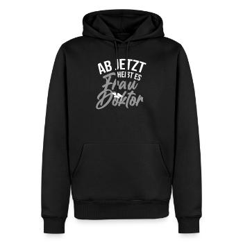 Doktortitel Geschenk Frau Doktor - Männer Premium Bio Hoodie - Schwarz - Vorne - Nico (187cm)