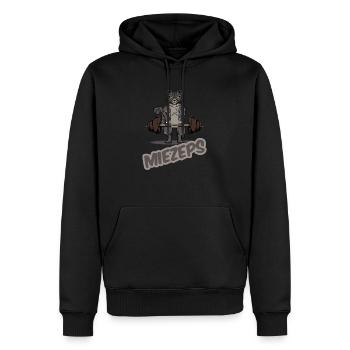 Chats de gym disant "chattes" sport ha - Sweat à capuche Premium bio Homme - noir - Devant - Nico (187cm)
