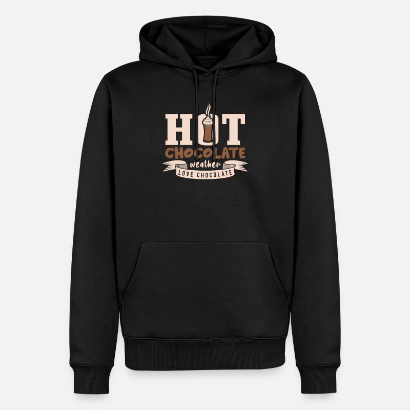 Chocolat chaud Kaba cacao - Sweat à capuche Premium bio Homme - noir