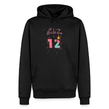 12. Geburtstag - Männer Premium Bio Hoodie - Schwarz - Vorne - Nico (187cm)