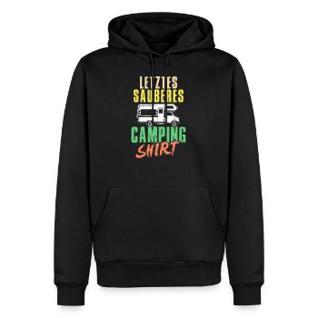 Letzes Sauberes Camping Shirt Camper - Männer Premium Bio Hoodie - Schwarz - Vorne - Nico (187cm)