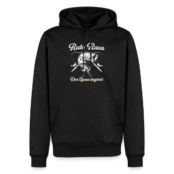 Rute Raus Der Spass Beginnt Angler - Männer Premium Bio Hoodie - Schwarz - Vorne - Nico (187cm)