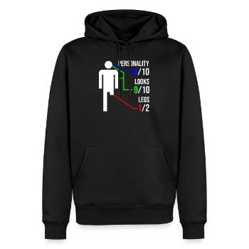 Invalidité de cadeau d'amputation de jambe - Sweat à capuche Premium bio Homme - noir - Devant - Nico (187cm)