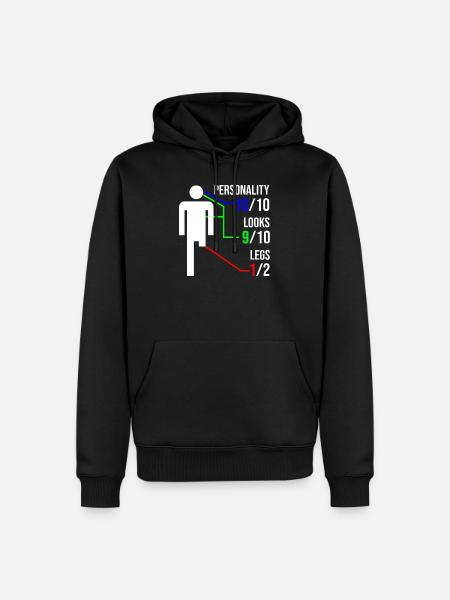 Leg amputation gift disability - Men’s Premium Organic Hoodie - black