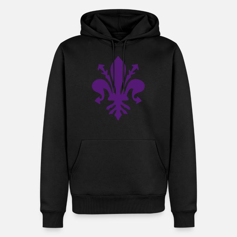Florence lys violet - Sweat à capuche Premium bio Homme - noir