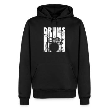 Tambours de batteur | Cadeau de batteur de batterie - Sweat à capuche Premium bio Homme - noir - Devant - Nico (187cm)