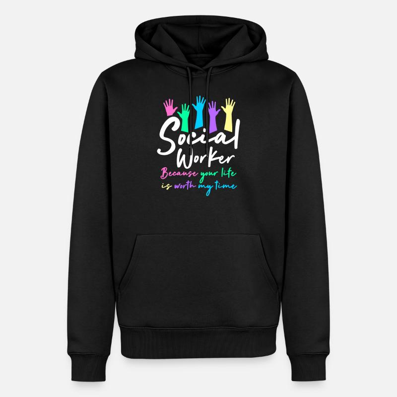 Sozialarbeiter - Männer Premium Bio Hoodie - Schwarz