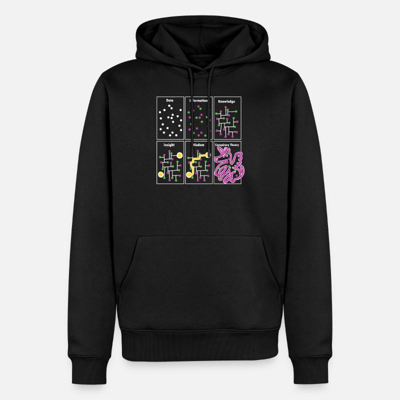 Anti-conspiracy data knowledge wisdom - Men’s Premium Organic Hoodie - black