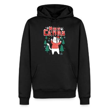 Merry Catmas Katze Weihnachten Geschenk - Männer Premium Bio Hoodie - Schwarz - Vorne - Nico (187cm)