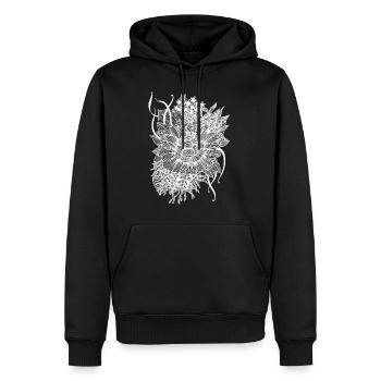 Blumen | Blumenstrauss | Blumenbouquet Lines Art - Männer Premium Bio Hoodie - Schwarz - Vorne - Nico (187cm)