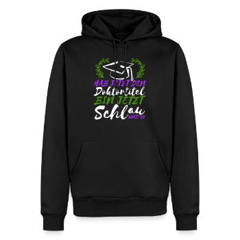Geschenk zum Doktortitel Doktor Promotion - Männer Premium Bio Hoodie - Schwarz - Vorne - Nico (187cm)