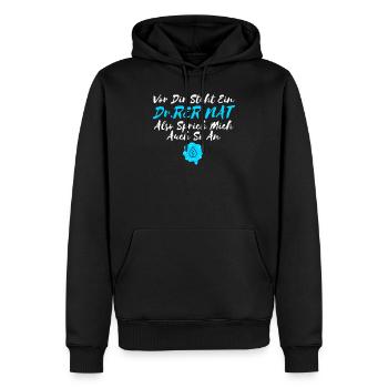 Dokter der Naturwissenschaften Dr. Rer Nat - Männer Premium Bio Hoodie - Schwarz - Vorne - Nico (187cm)