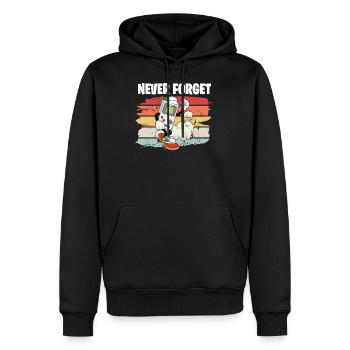 Vintage Retro Party Never Forget 80er 90er Jahre - Männer Premium Bio Hoodie - Schwarz - Vorne - Nico (187cm)
