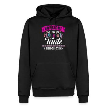 Tante - Männer Premium Bio Hoodie - Schwarz - Vorne - Nico (187cm)
