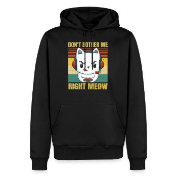 Don't Bother Me Right Meow - Gaming & Cat Lover - - Männer Premium Bio Hoodie - Schwarz - Vorne - Nico (187cm)