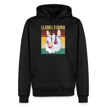 Llama Mama - Annonce de grossesse Baby Mom - Pour - Sweat à capuche Premium bio Homme - noir - Devant - Nico (187cm)