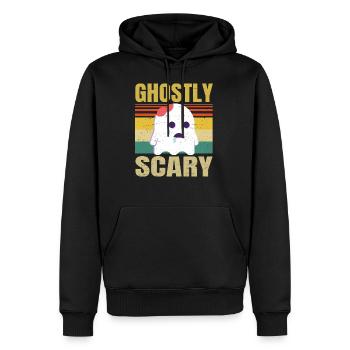 Cute Ghost Costume - Mostly Scary - Funny Retro - Männer Premium Bio Hoodie - Schwarz - Vorne - Nico (187cm)