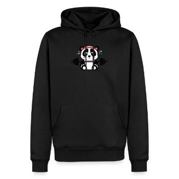 Barbell d'entraînement Kawaii Panda - Sweat à capuche Premium bio Homme - noir - Devant - Nico (187cm)