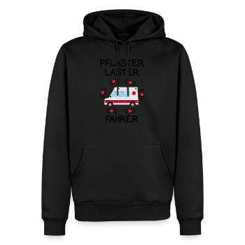Pflaster Laster Fahrer Sanitäter Notarzt Rettungsd - Männer Premium Bio Hoodie - Schwarz - Vorne - Nico (187cm)