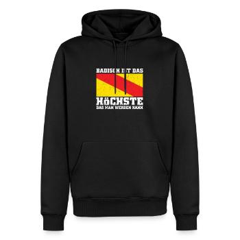 Badische Flagge | Badener Baden Badner Geschenke - Männer Premium Bio Hoodie - Schwarz - Vorne - Nico (187cm)