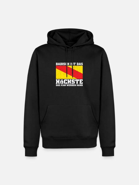 Badische Flagge | Badener Baden Badner Geschenke - Männer Premium Bio Hoodie - Schwarz