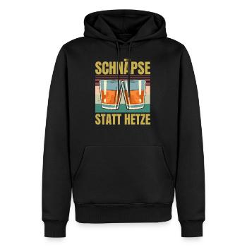 Lustiges Schnaps - Schnäpse Statt Hetze - Retro - Männer Premium Bio Hoodie - Schwarz - Vorne - Nico (187cm)