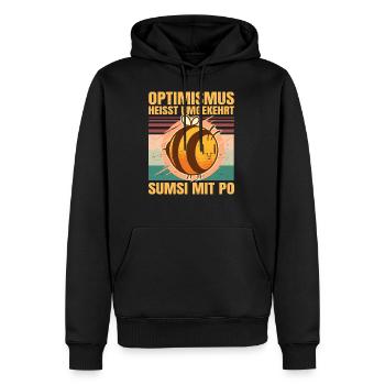 Sumsi mit Po Optimismus Lustiges Retro Imker - Männer Premium Bio Hoodie - Schwarz - Vorne - Nico (187cm)