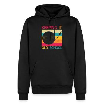 Keeping It Old School Vinyle - Sweat à capuche Premium bio Homme - noir - Devant - Nico (187cm)