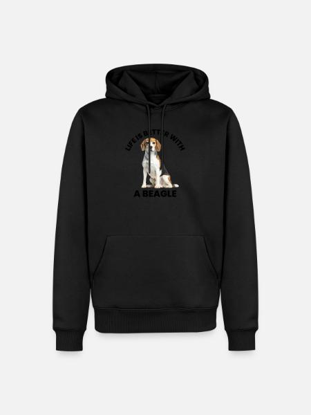 Conception de propriétaire de Beagle La vie est meilleure avec un Beagle - Sweat à capuche Premium bio Homme - noir