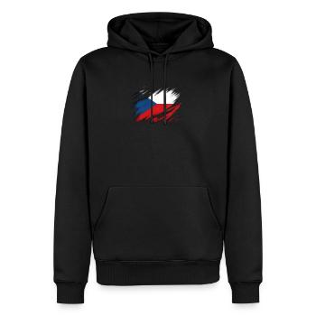 Czech flag - Men’s Premium Organic Hoodie - black - Front - Nico (187cm)