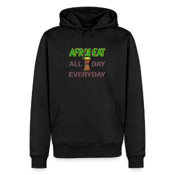 Afrobeat den ganzen Tag, jeden Tag - Männer Premium Bio Hoodie - Schwarz - Vorne - Nico (187cm)