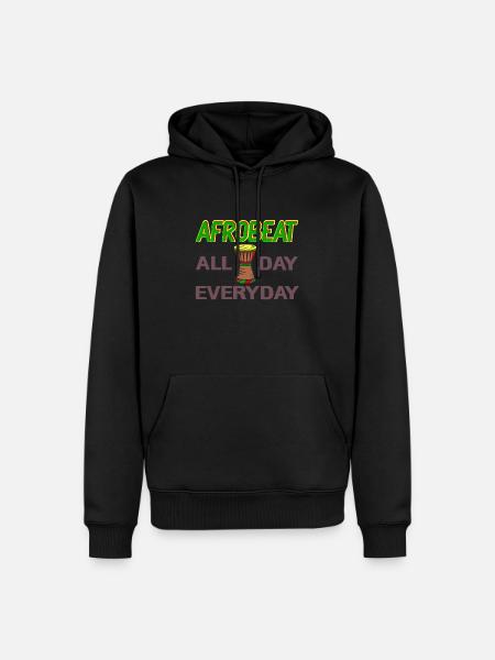 Afrobeat all day, every day - Men’s Premium Organic Hoodie - black