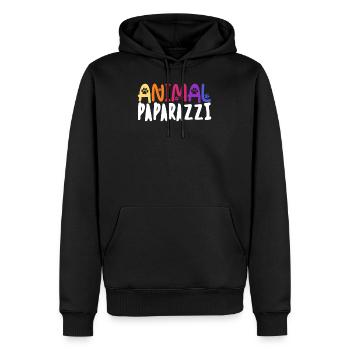 Photographe photographe animalier photographie - Sweat à capuche Premium bio Homme - noir - Devant - Nico (187cm)