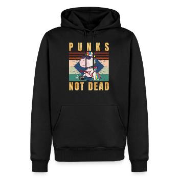Punk's Not Dead - Punk Rock - Vintage - Sweat à capuche Premium bio Homme - noir - Devant - Nico (187cm)