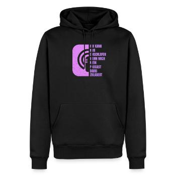 Lustiges Podcast - Ich Kann Nur Mit Podcast - Männer Premium Bio Hoodie - Schwarz - Vorne - Nico (187cm)