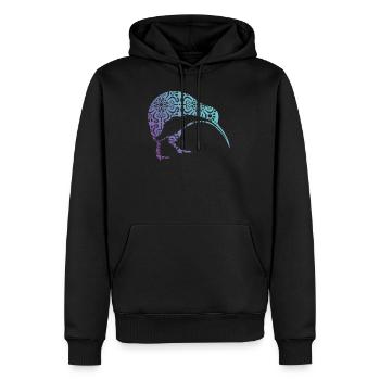 Maori Kiwi Tribal Aboriginal New Zealand Bird Art - Männer Premium Bio Hoodie - Schwarz - Vorne - Nico (187cm)